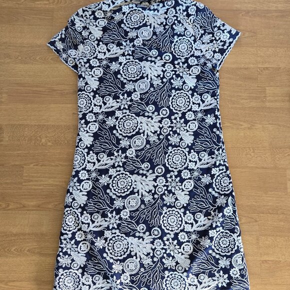 MICHAEL MICHAEL KORS Women's Embroidered T-Shirt Dress - True Navy/White - Picture 5 of 9